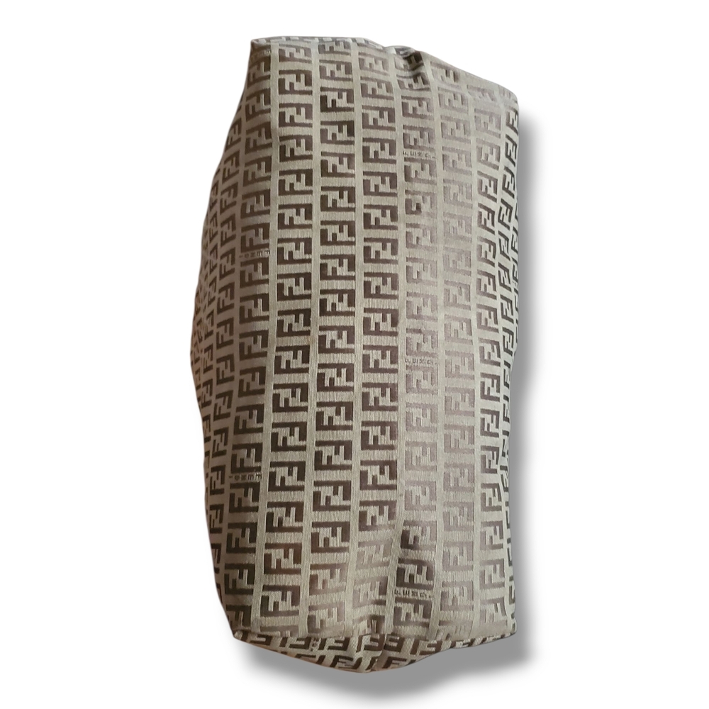 FENDI Zucchino Beige and Brown Logo Tote Bag - Picture 14 of 15
